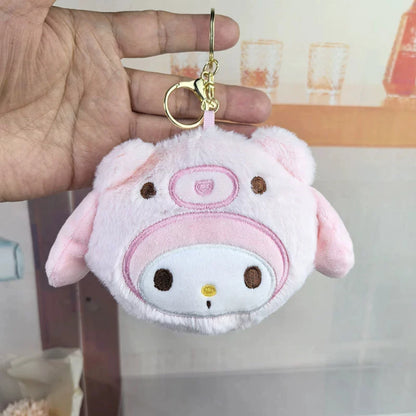 サンリオ Kuromi Melody Cinnamoroll かわいいぬいぐるみコインパース アニメ ポムポムプリン ポチャッコ 学生バッグチャーム 女の子のホリデーギフト