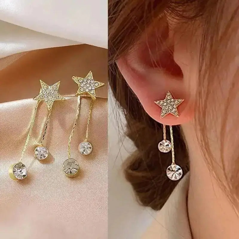 925 Silver Needle Korean Fashion Tassel Pearl Earrings For Women Jewelry 2025 Trending New Vintage Women's Pearl Drop Earrings