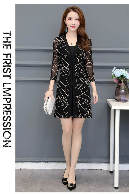 2024 Female Mid Length Large Size Sun Protection Cardigan Tops Coat Women Summer Gauze Lace Print Thin Sun Sunscreen Jacket 5XL