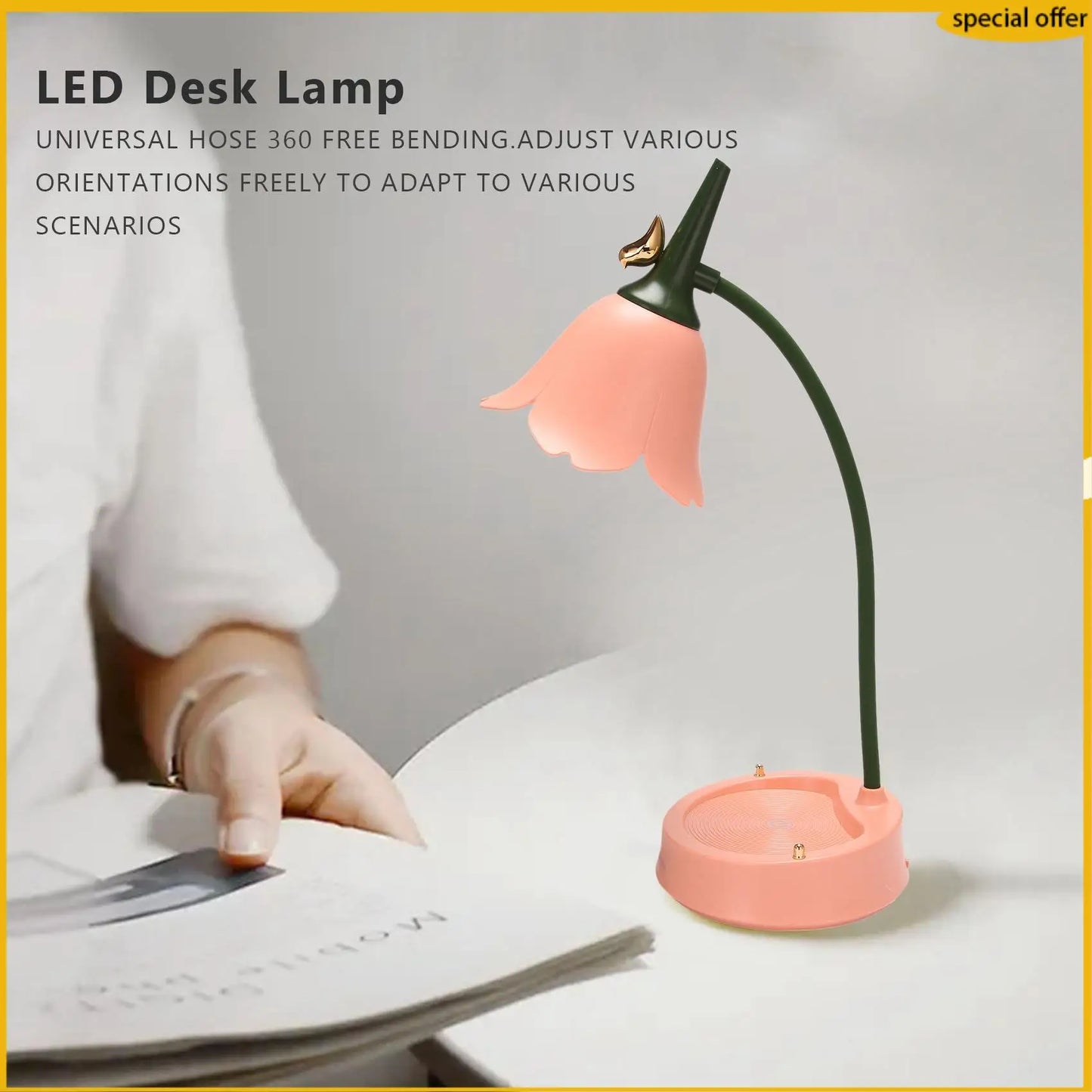 A50I フラワーLEDデスクランプ 学生寝室照明 コンタクトアイ保護 USB