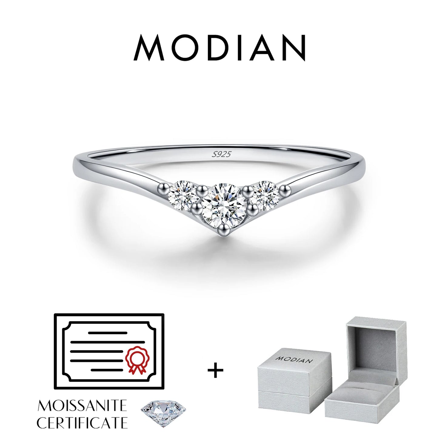 MODIAN シンプルエタニティモアサナイトリング 925スターリングシルバー 輝くシンプル細身ウェディングバンドリング レディースファインジュエリーギフト