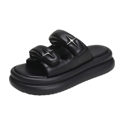 Slippers for Women 2023 Summer New Fashion New Designer Platform Slippers Female Solid Color Fashion Casual Flip Flops Women