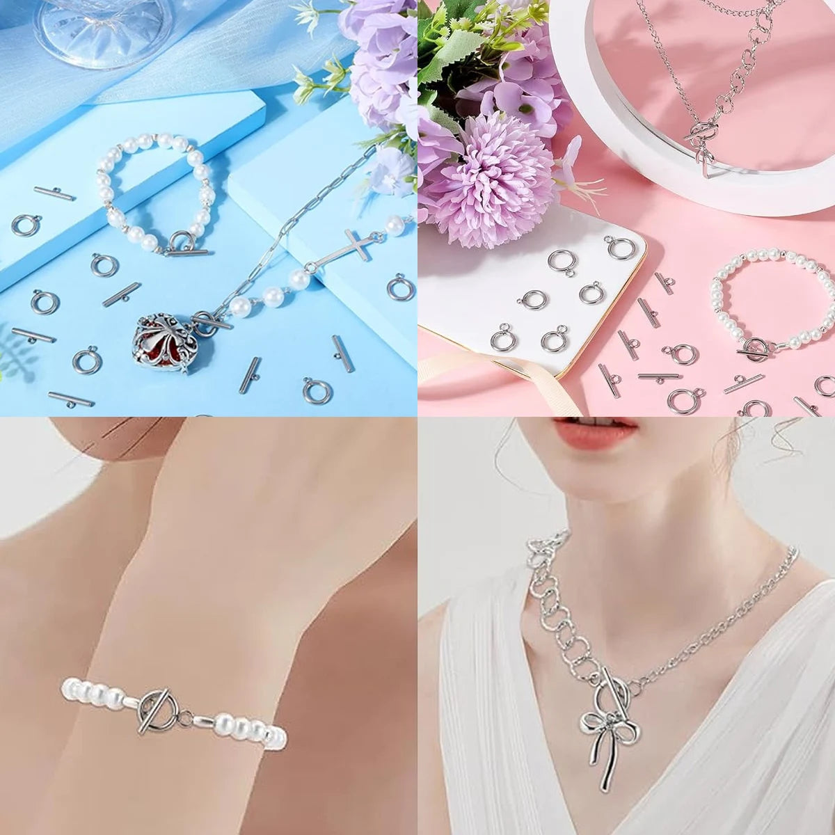 Stainless Steel OT Rings&Toggle Clasps Round Bar For Jewelry Making Necklaces Bracelets Pendants DIY Handmade Accessories