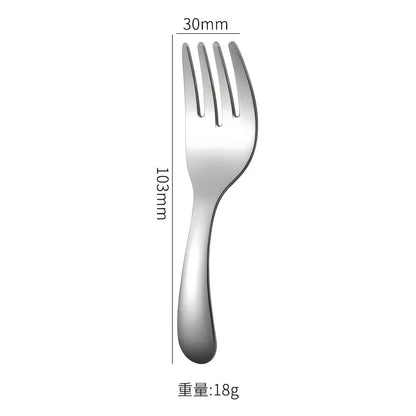 Outdoor Tourism 304 Stainless Steel Portable Tableware, CHILDREN'S Tableware, Dessert Tableware, Spoon and Fork Combination