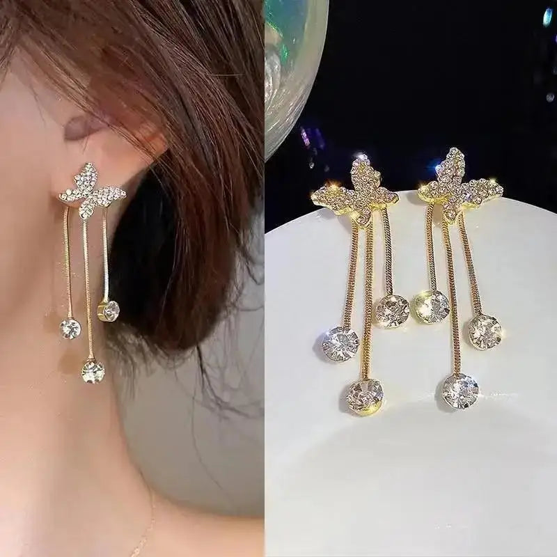 925 Silver Needle Korean Fashion Tassel Pearl Earrings For Women Jewelry 2025 Trending New Vintage Women's Pearl Drop Earrings