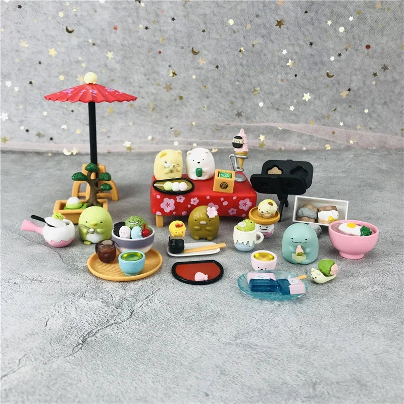 Sumikko Gurashi Sweet Shop Blind Box Toys Mini Figures Scene Shirokuma Penguin Tonkatsu Neko Tokage Doll Toys Kids Gifts