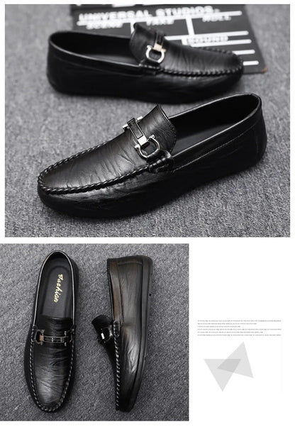 Men Loafers Shoes for Men Luxury Business Dress Shoes Comfy Slip-on Drive Moccasins Footwear Male Brand Leather Boat Shoes Men