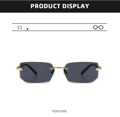 Fashion Rimless Sunglasses Men Women Populare Frameless Sun Glasses Male Female Classic Small Square Summer Traveling Shades