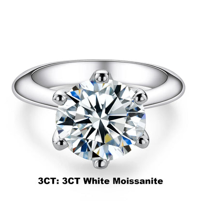 AnuJewel 1カラット 2カラット 3カラット 5カラット Dカラー モアサナイト 婚約指輪 レディース 925スターリングシルバー ゴールドメッキ ソリティアリング 卸売り