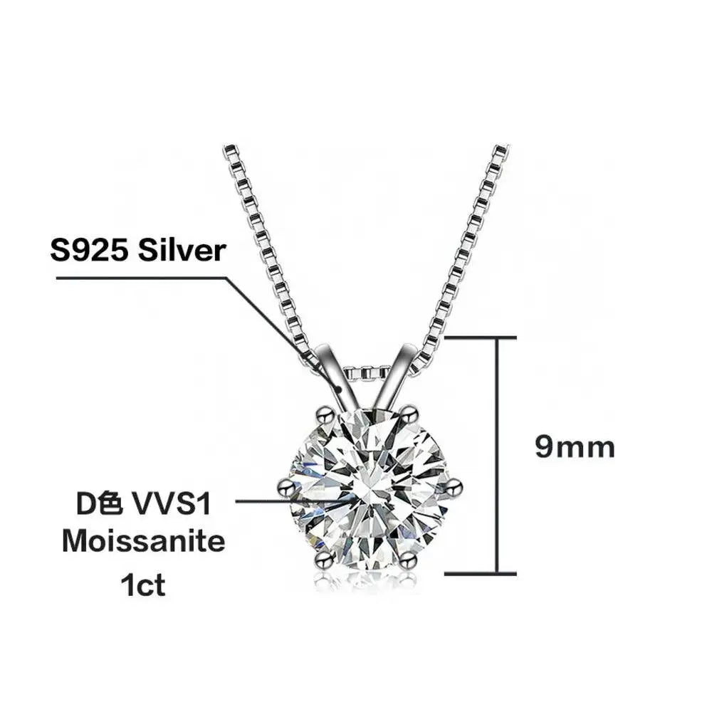 925スターリングシルバー 1CT*4 Dカラー モアサナイト リング イヤリング ネックレス セット ファインジュエリーセット エレガント レディースジュエリー パーティー ウェディング用