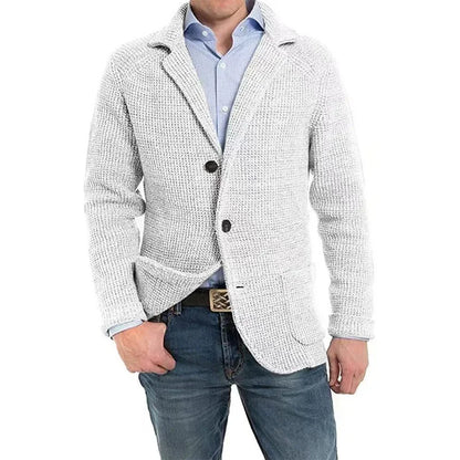 Mens Casual Knitted Cardigan Sweater Fashion Long Sleeve Pocket Cardigan Knitted Sweater Mens Jackets
