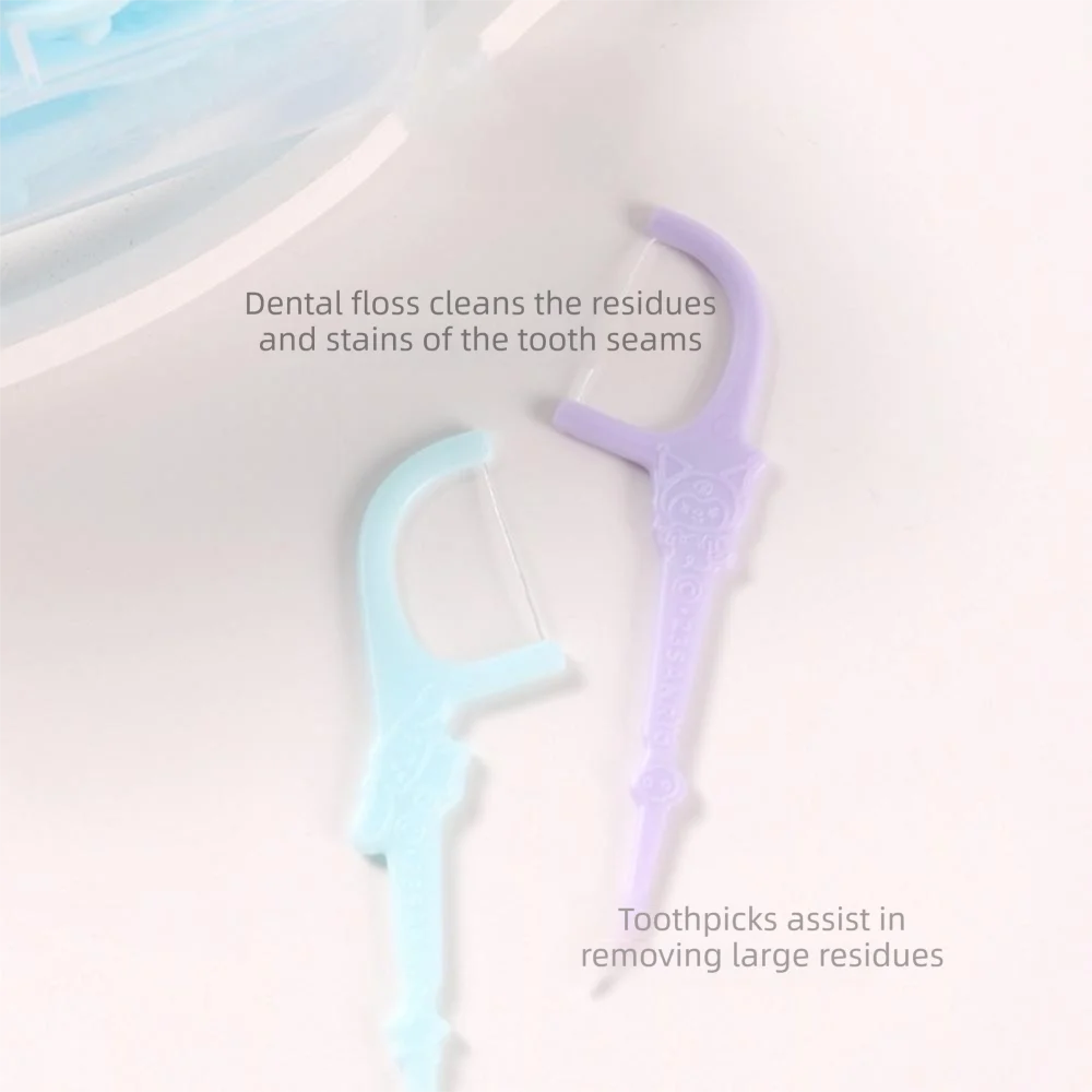 Miniso Melody Dental Floss Are Fine Elastic Have A Cute Fruity Flavor Kuromi Round Floss Boxes Are Portable for Teeth Cleaning