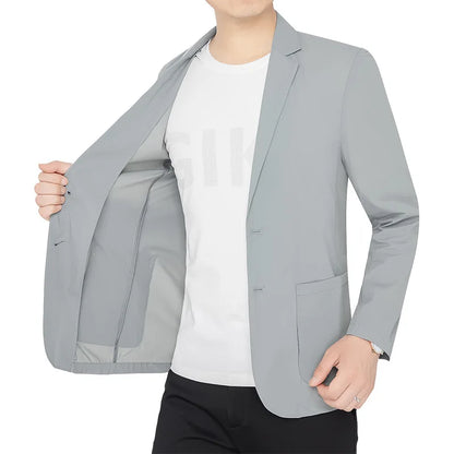 新作夏用男性用薄手日焼け止めブレザージャケット 高品質メンズ通気性速乾ブレザーコート メンズビジネスカジュアルスーツコート