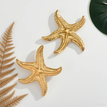 Haiyufly Fashion Simple Starfish Earrings for Women Stainless Steel Jewelry 2025 Trend Minimalist Stud Earrings Birthday Gift