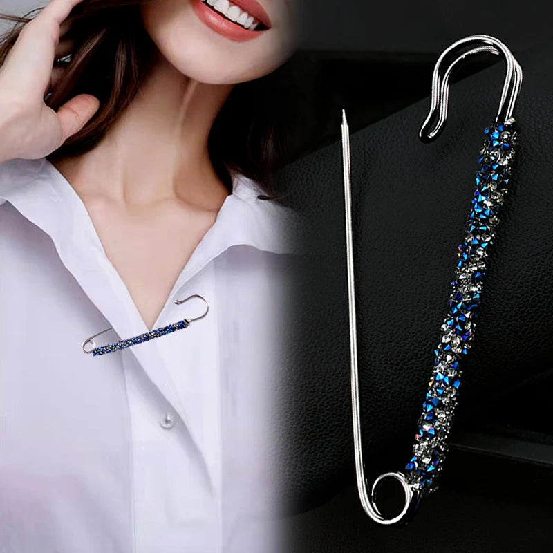 2Pcs Women's Brooch Tighten Waist Brooches for Women Skirt Pants Jeans Adjustable Waist Clip Crystal Pins Clothing Accessories