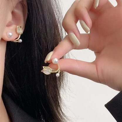 925 Silver Needle Hollow Crystal Swan Earrings For Women Korean Jewelry 2025 Trending New Luxury Animal Pearl Stud Earrings Gift