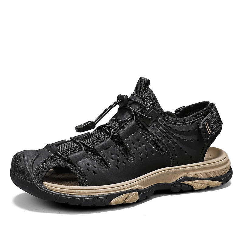 Men's Sport Sandals Handmade Genuine Leather Sandals for Men Summer Outdoor Anti-collision Comfortable Casual Beach Sandals