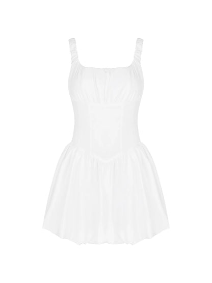 Suninheart Summer One-piece Dress 2024 New Arrivals A Line Short White Dress Mini Sleeveless Party Dresses Women Clothing