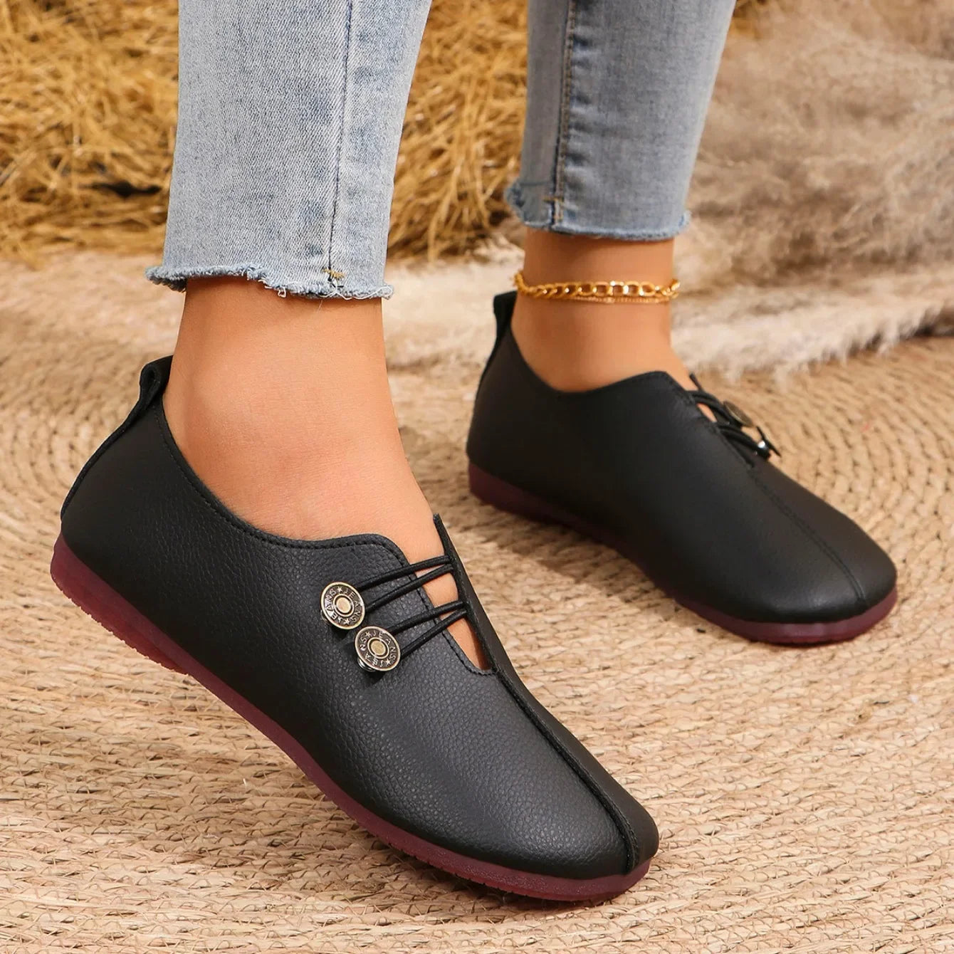 Women Flats Shoes 2025 New Spring Autumn Casual Comfortable Boat Shoes Loafers Round Toe Ballet Outdoor Soft Bottom Flat Shoes