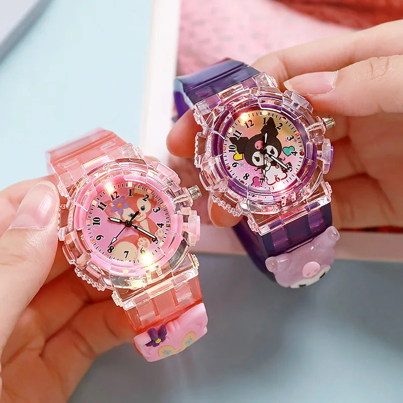 Cartoon Sanrio Kawaii Anime LED Watch Cute Kuromi Melody Pudding Dog Birthday Gifts And Christmas Thanksgiving Gift Toys New