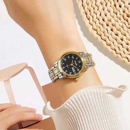 Luxury Women Watches Luminous Waterproof Fashion Ladies Quartz Watch Simple Scale Gold Plated Female Business Wristwatch Clock