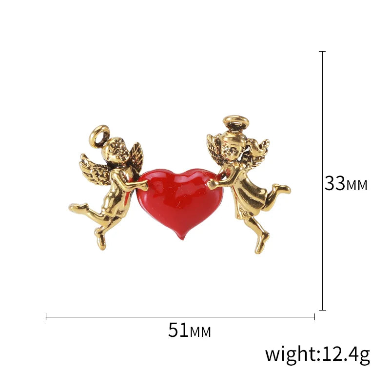 Enamel Angel Brooches for Women Unisex Cupid Love Character Pins Banquet Party Backpack Gifts Jewelry Accessories