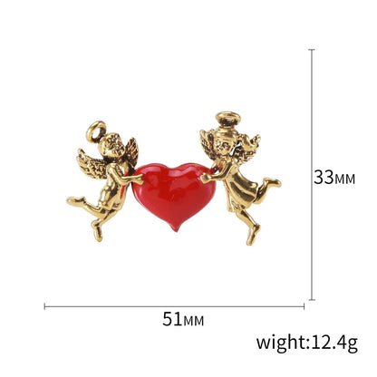 Enamel Angel Brooches for Women Unisex Cupid Love Character Pins Banquet Party Backpack Gifts Jewelry Accessories