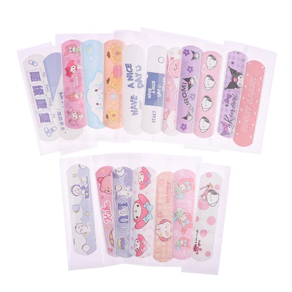 Sanrio Bandaid Kawaii Hello Kitty Band Aid Anime Kuromi Waterproof Breathable Adhesive Bandages Cartoon Printed Portable Sticker