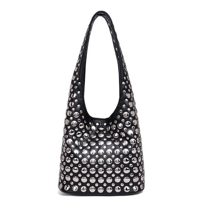 Designer Women's Geometric Shoulder Bag Luxury Shiny Rivet Handmade Clutch Top Brand Fashion Party Evening Purse