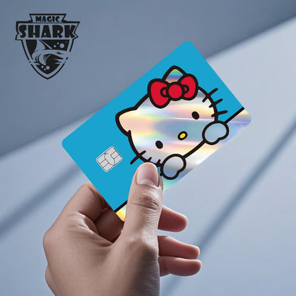 ホットセール Hello Kitty Kuromi ホログラフィックレーザー光沢フィルムスキンカバーステッカー（デビット・クレジットカード・銀行カード用）