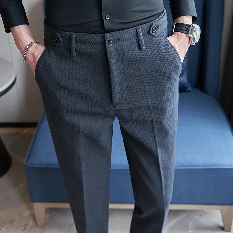 Men's Suit Pants, Fashion Slim Dress Trousers ,White Black Blue Green Pantalones Hombre Fall/Winter Male Pant, 2025 New
