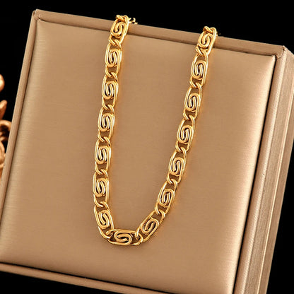 EILIECK 316L Stainless Steel Chains Neckalces Bracelet Jewelry Set For Women Gold Color Metal 18 K Plated Collar Bijoux Gift