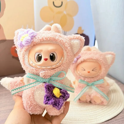 Labubu ドール服 ペンギン サメ ハチ 恐竜 ワンジー - 17cm プーリップ ブライス OB11 BJD用 かわいい動物ジャンプスーツ