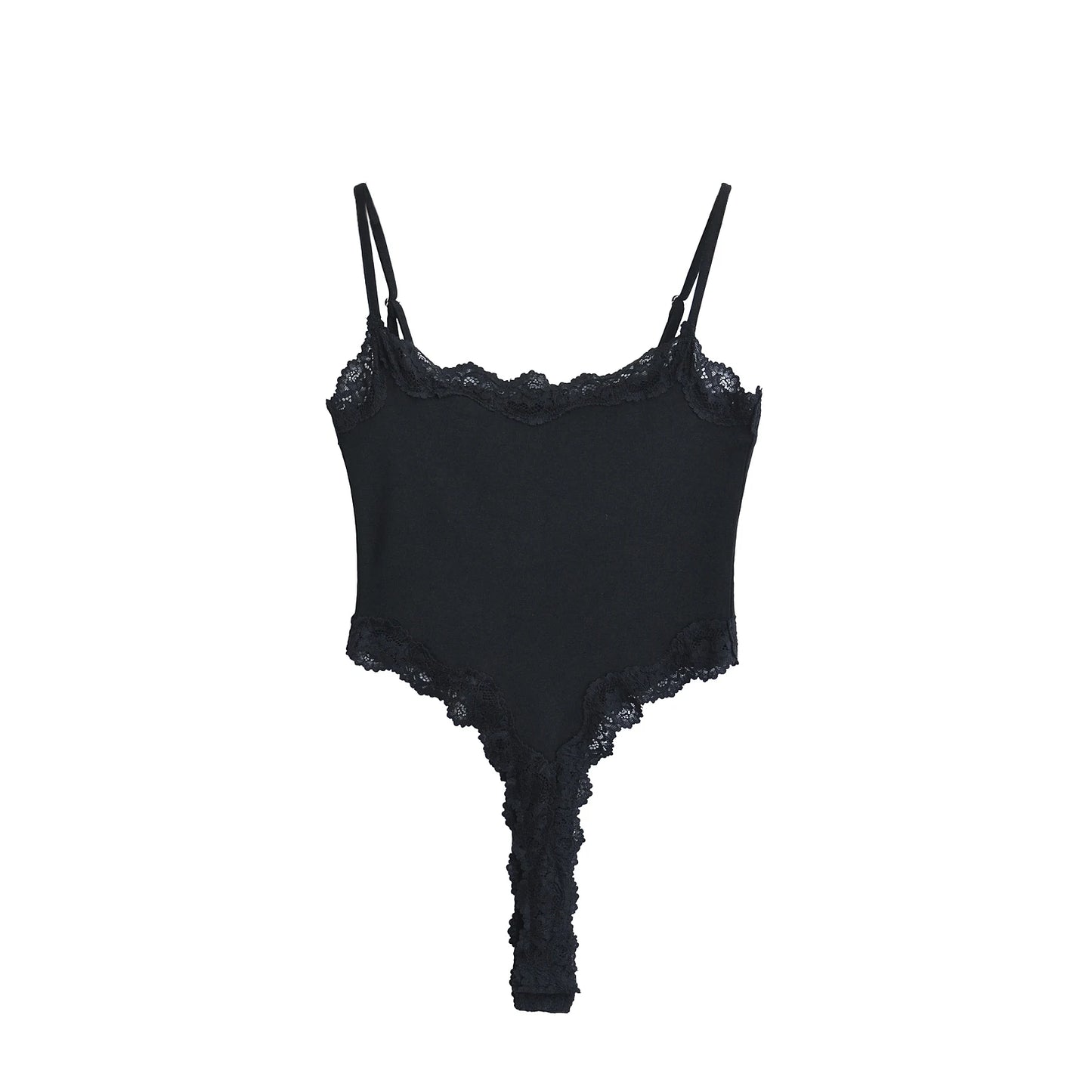 Sexy Bodysuit Tops For Women 2025 Summer Y2k Clothes Lace Panel BodySuits Women Solid Color Cami Bodysuit Backless Lace Top Pink