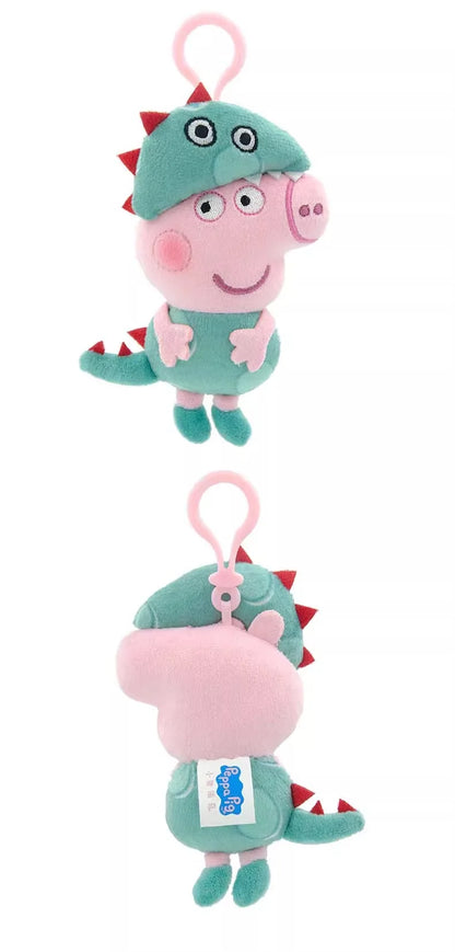 本物のペッパピッグジョージぬいぐるみおもちゃ高品質キーリングホット漫画動物キーチェーン人形ペンダント子供クリスマスギフト