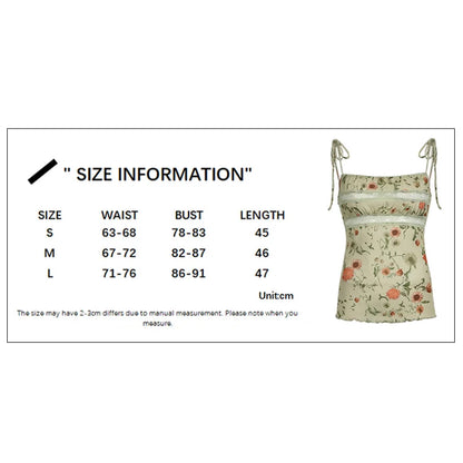 y2k Coquette Tops Women Fairycore Clothing Floral Lace Trim Patchwork Spaghetti Strap Sleeveless Camisole Vest Streetwear