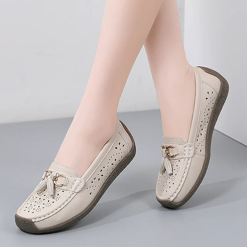 2025 New Loafers Women Summer Fashion Round Toe Nurse Shoes Soft Sole Non-slip Flat Shoes Breathable Casual Sports Women's Shoes