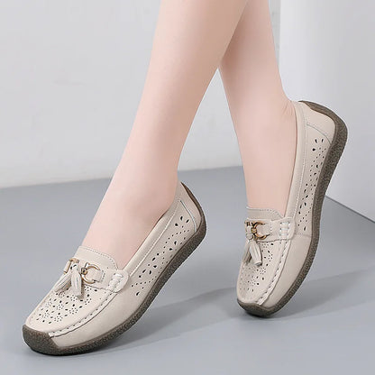 2025 New Loafers Women Summer Fashion Round Toe Nurse Shoes Soft Sole Non-slip Flat Shoes Breathable Casual Sports Women's Shoes