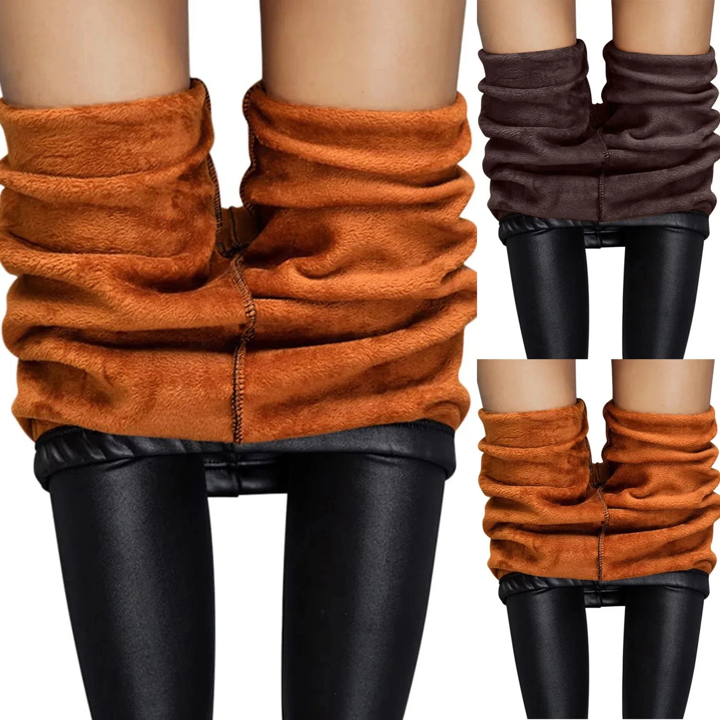 1 Piece Women'S Oversized Skinny-Looking Winter Tight-Fitting Leather Leggings With Small Feet