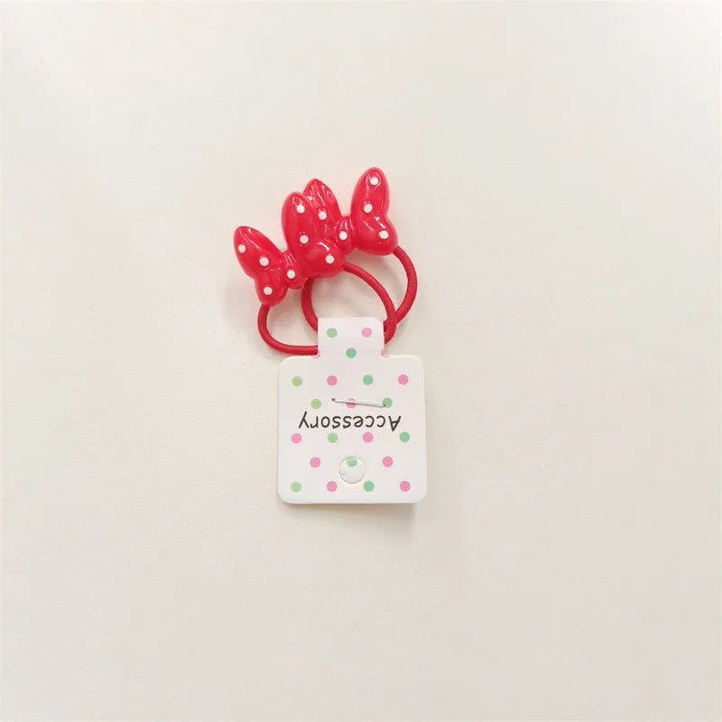Disney Anime Minnie Mouse Hairrope Hairpin Kawaii Minnie Hair Accessories Cartoon Girl Hairpin Baby Gifts