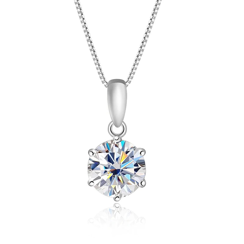 Smyoue 0.5-5CT D Color Zircon/moissanite Necklace for Women Sparkling Lab Diamond Pendant 925 Sterling Silver Wedding Jewelry