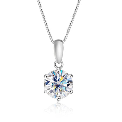 Smyoue 0.5-5CT D Color Zircon/moissanite Necklace for Women Sparkling Lab Diamond Pendant 925 Sterling Silver Wedding Jewelry