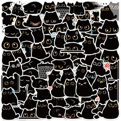 10/20/40/80PCS Black Cat Cute Kawaii Stickers Vintage For DIY Notebook Scrapbooking Motorcycle Laptop Luggage Graffiti Decals