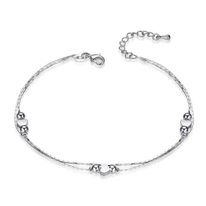 Heart Shaped Foot Chain Anklets Bracelets 925 Sterling Silver Fashion Jewelry For Women Wholesale