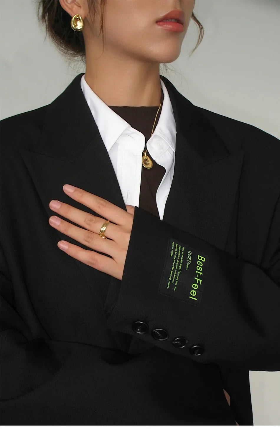 Spring Autumn Clothing Outer Wear New Fashion Women Suit Jacket Casual Coat Office Lady Blazer Wide Shoulder Female Tops