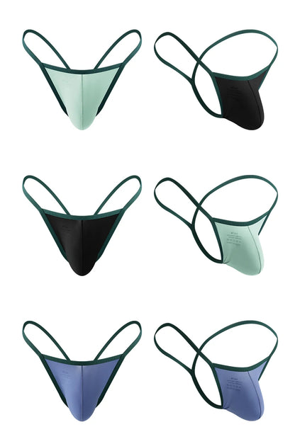Low Waist Breathable G-Strings & Thongs for Men Sexy and Quick-drying T-back Underwear