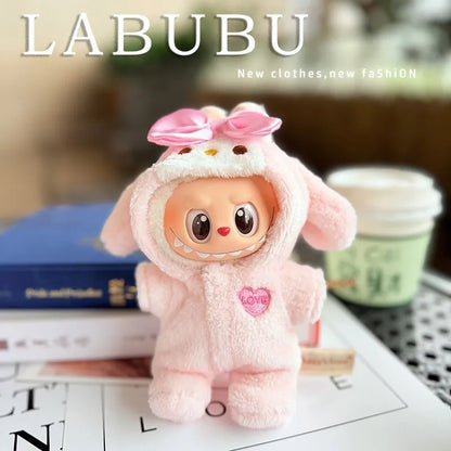 Labubu ドール服 ペンギン サメ ハチ 恐竜 ワンジー - 17cm プーリップ ブライス OB11 BJD用 かわいい動物ジャンプスーツ