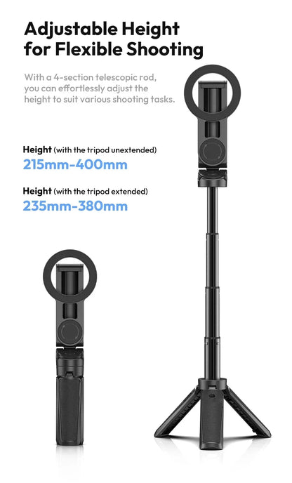 Magesafe Phone Grip Tripod Selfie Stick Magnetic Phone Tripod Wireless Bluetooth With Remote For iPhone Android Universal All