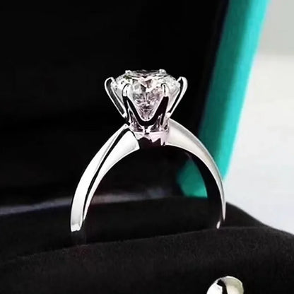 ソリティアリング 本物 925スターリングシルバー 1ct モアサナイト cz 婚約 結婚指輪 レディース ブライダル ステートメント パーティージュエリー