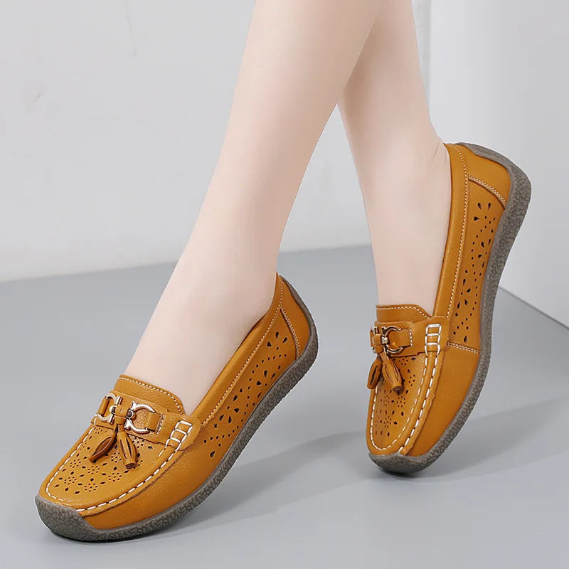 2025 New Loafers Women Summer Fashion Round Toe Nurse Shoes Soft Sole Non-slip Flat Shoes Breathable Casual Sports Women's Shoes